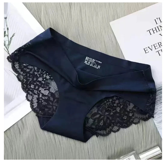Sexy Ice Silk Women's Lace Thong Panties